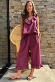 Larc Frill Tank Aubergine